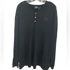 Harley- Davidson men’s long sleeve black t-shirt, logo on front and on back XXl